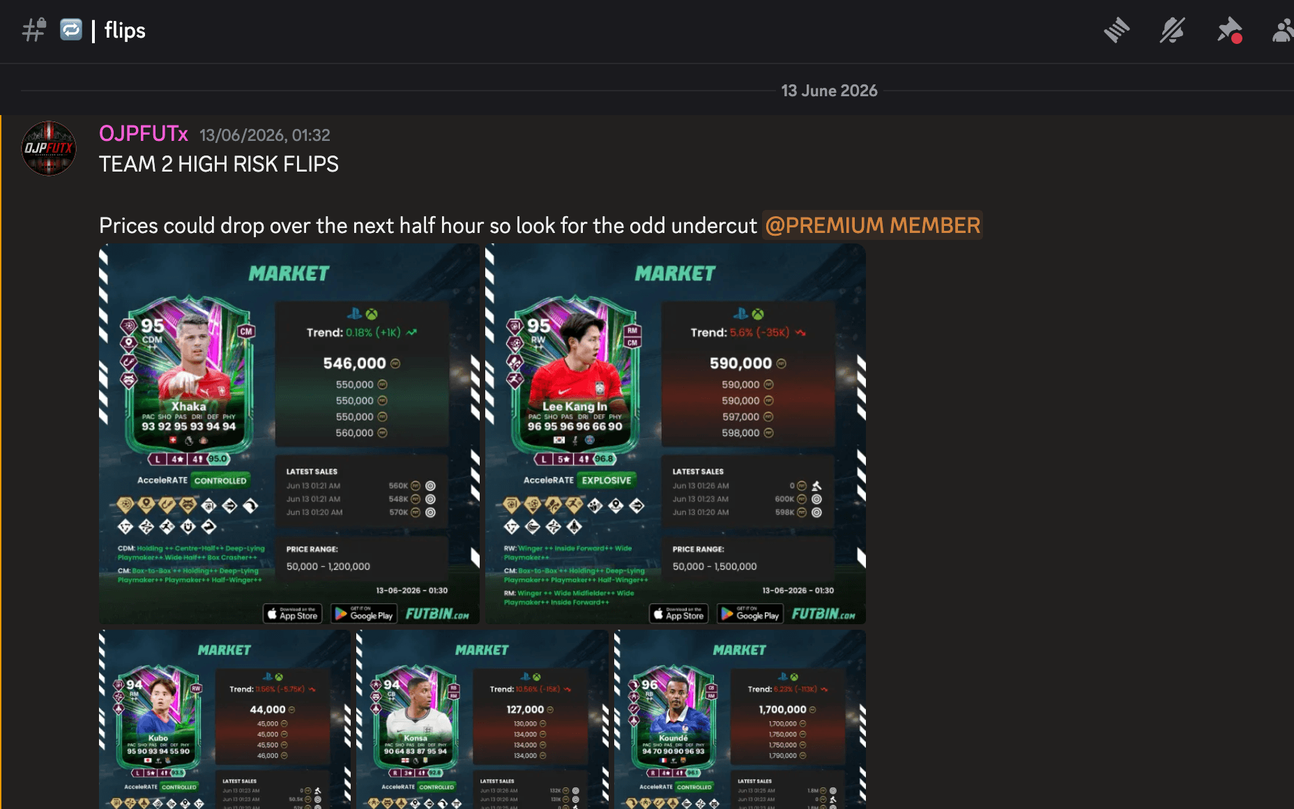 🔁 flips in the AXM Trading Discord